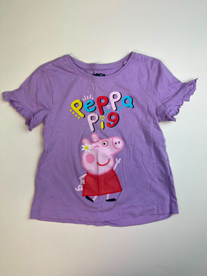 Maglietta Bambina Peppa Pig Viola con Volant