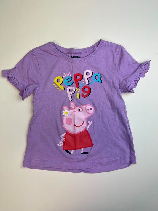 Maglietta Bambina Peppa Pig Viola con Volant
