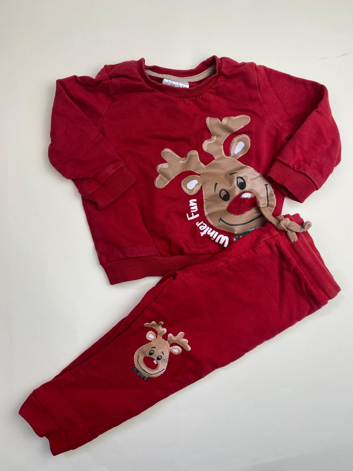 Completo Bambino Natalizio Renna Rosso