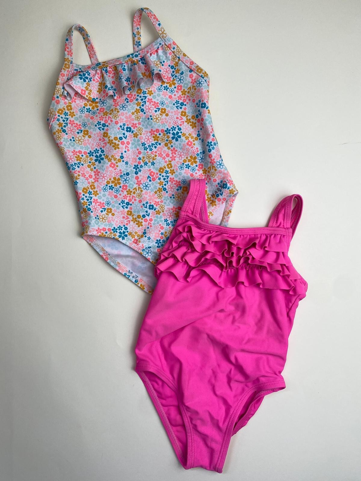 Set 2 Costumi da Bagno Interi per Bambina con Volant