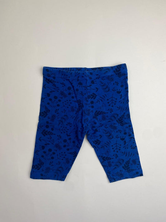 Leggings Capri Bambina Blu con Fantasia Floreale