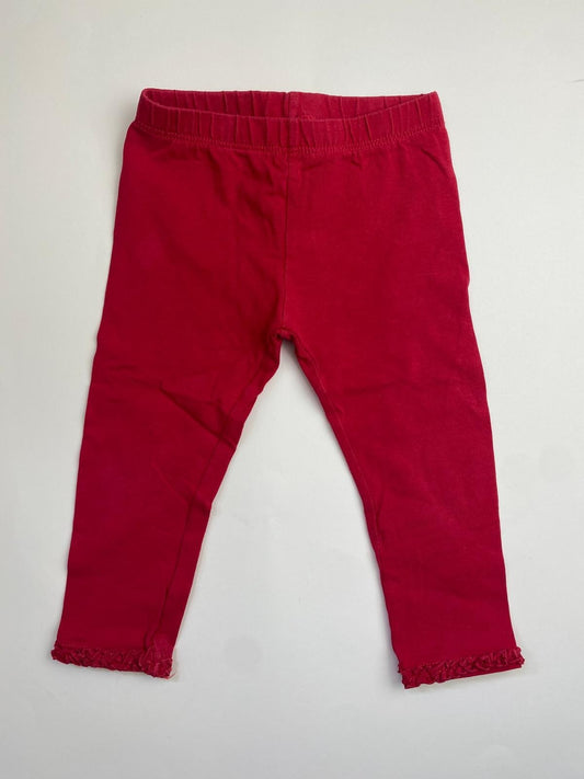 Leggings rossi con volant per bambina