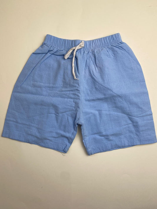 Pantaloncini in tela di cotone azzurri