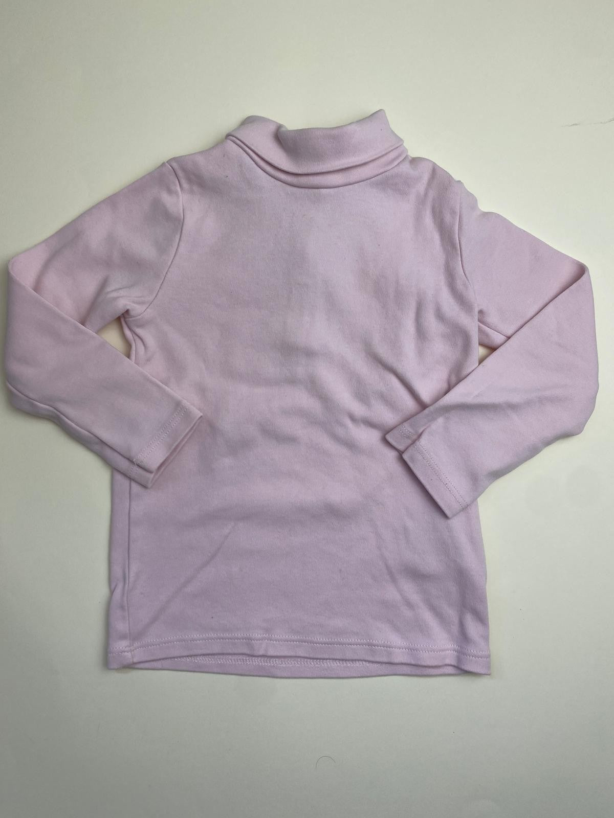 Maglia a Collo Alto e Maniche Lunghe Rosa Chiaro
