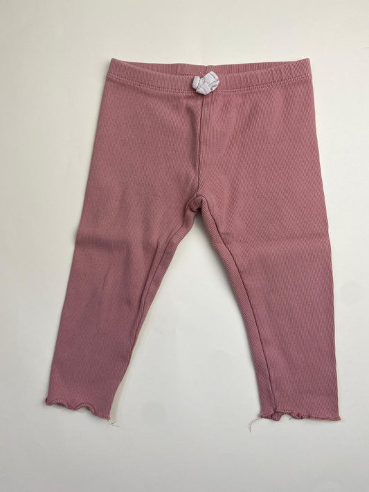 Leggings a Costine Rosa Antico per Bambina