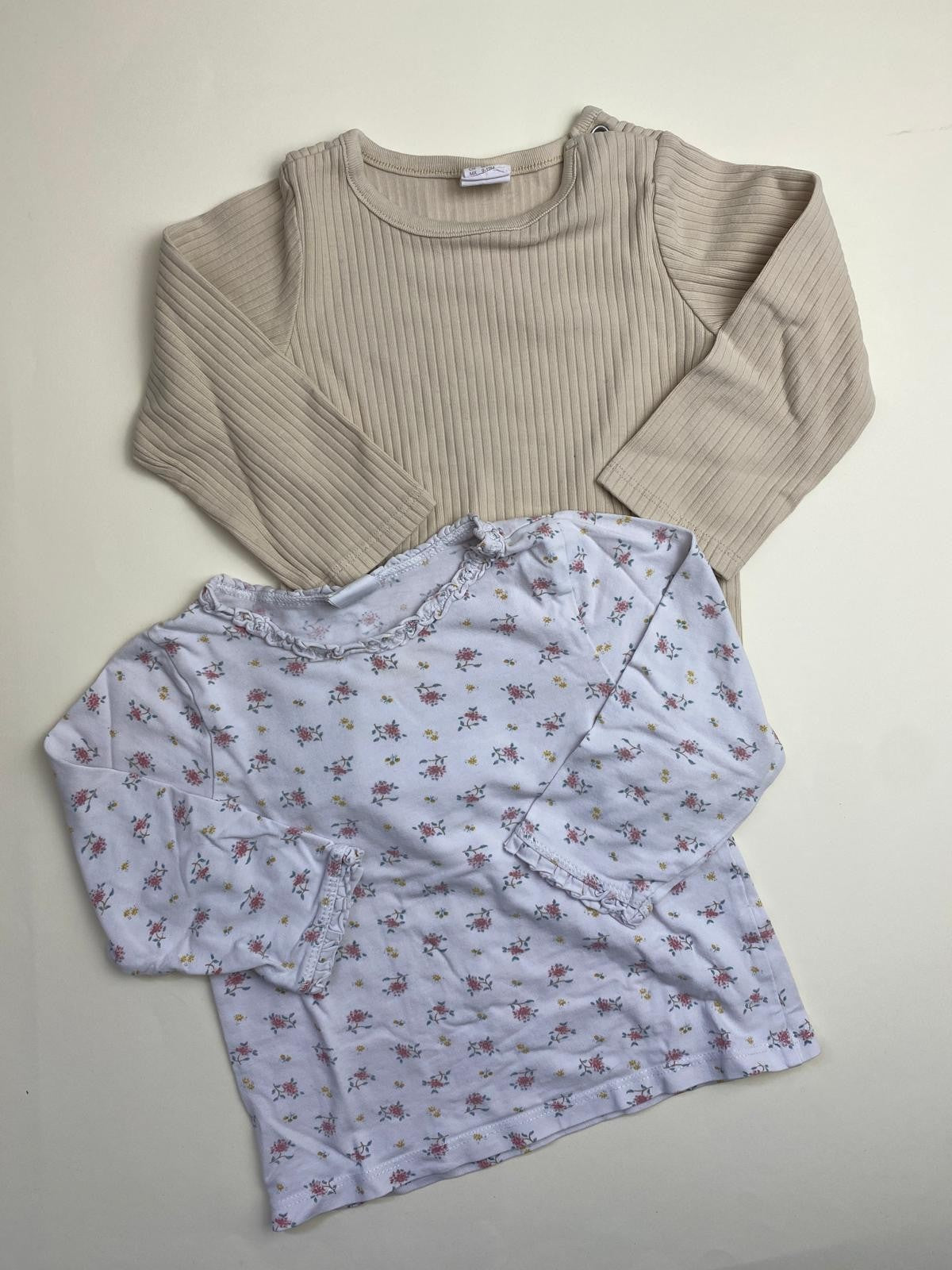 Set 2 Maglie Maniche Lunghe Bambina