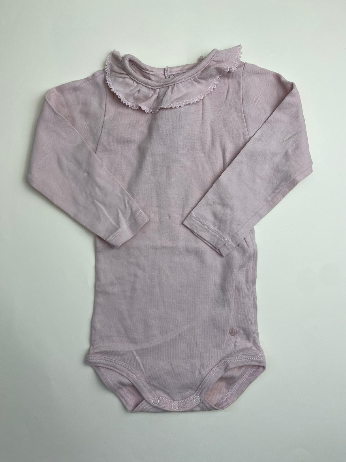 Body neonata a maniche lunghe con colletto a balze