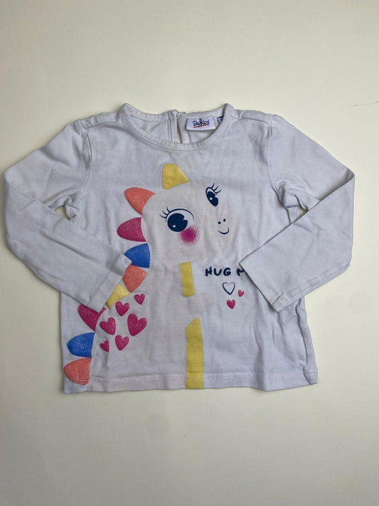 Maglietta Bambina Maniche Lunghe con Stampa Fantasia