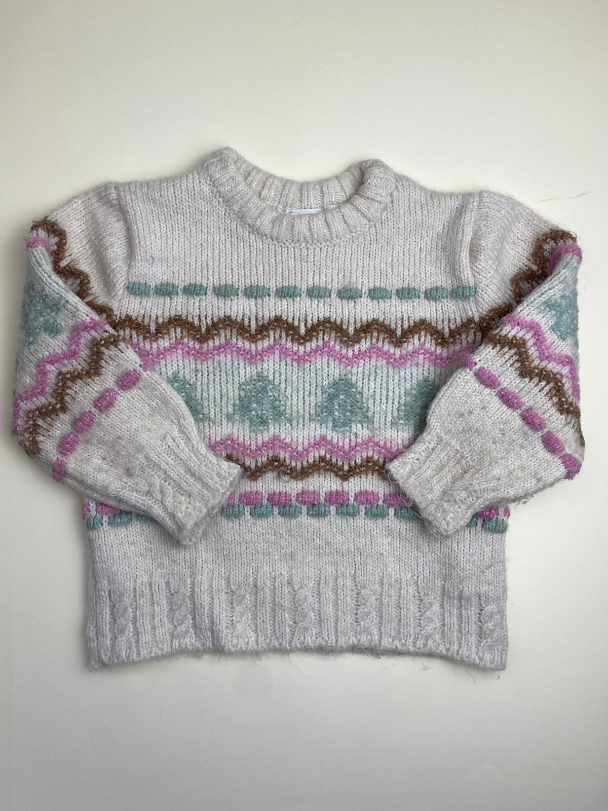 Maglione lavorato a maglia con fantasia geometrica