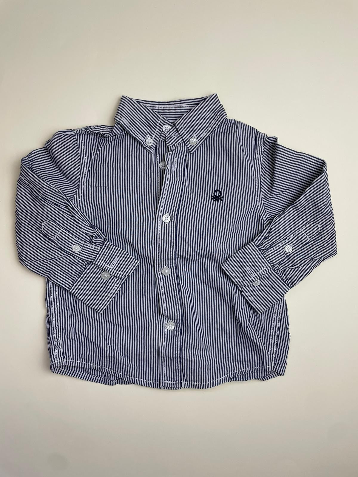 Camicia a righe blu e bianca per bambino
