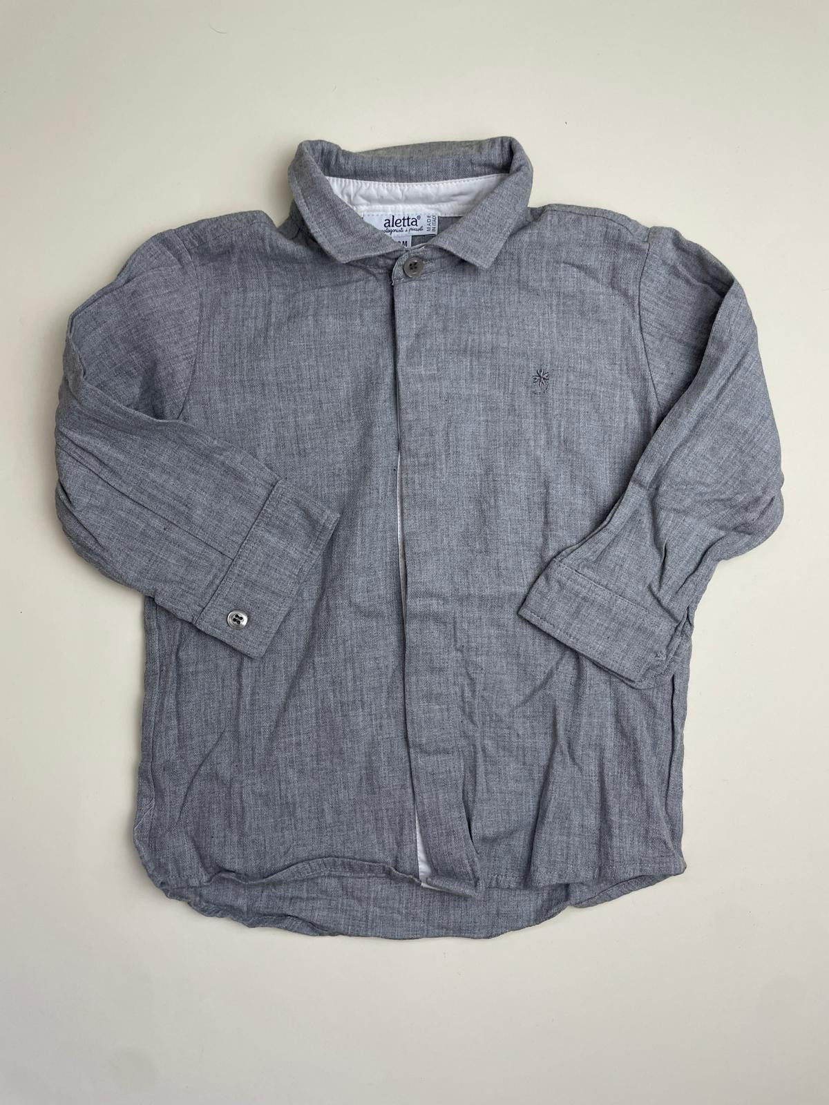Camicia bambino Aletta grigia maniche lunghe