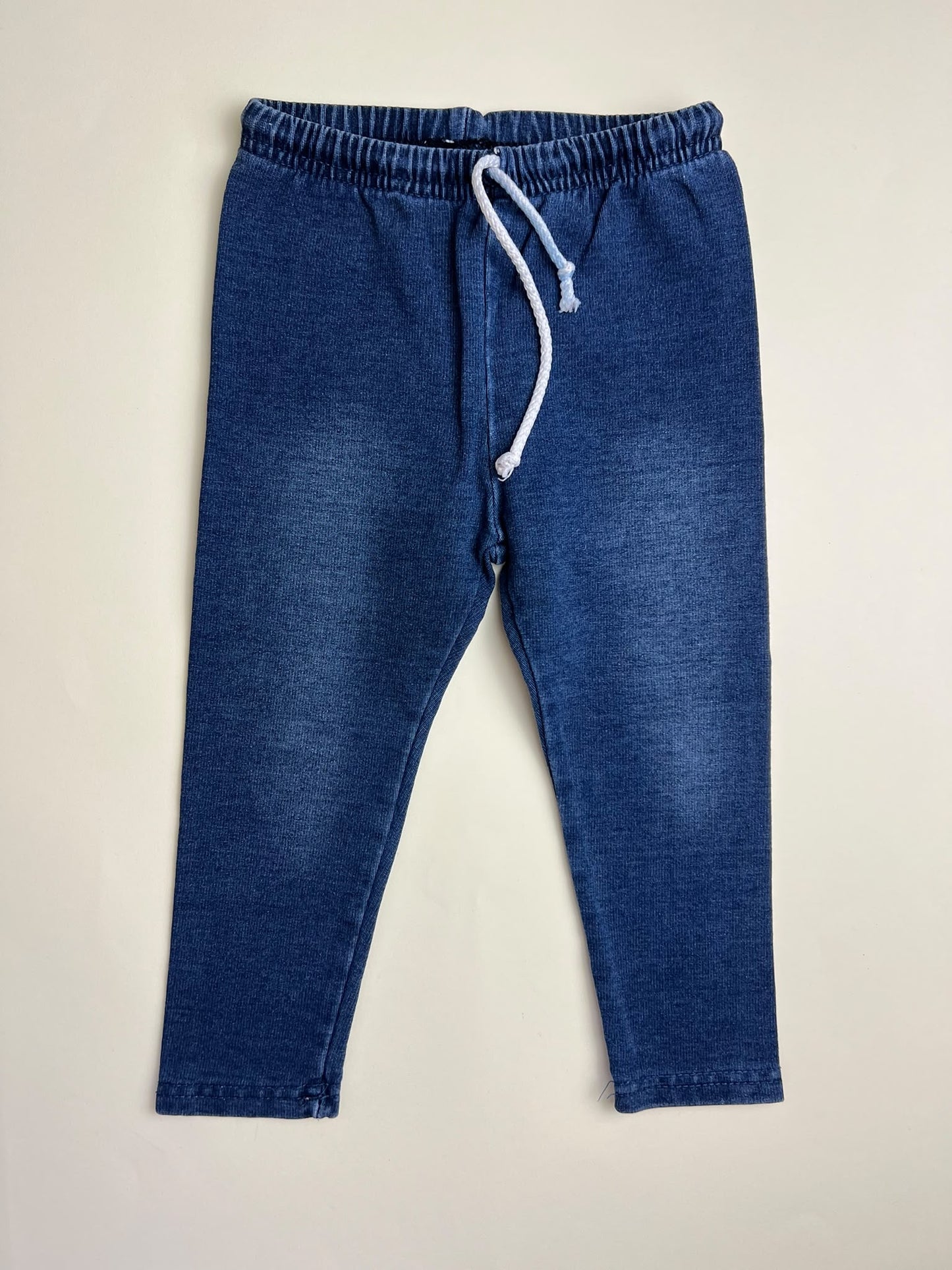 Leggings Bambino Blu Effetto Denim con Coulisse