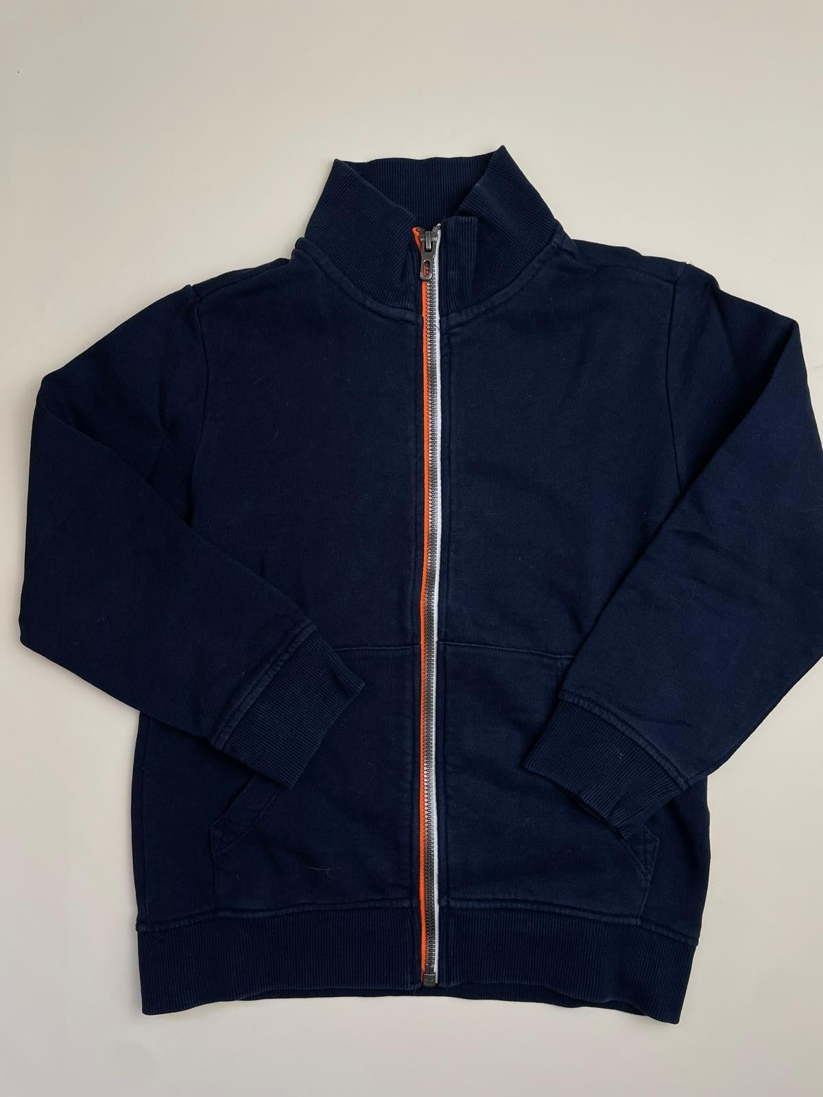 Felpa full-zip blu navy con collo alto