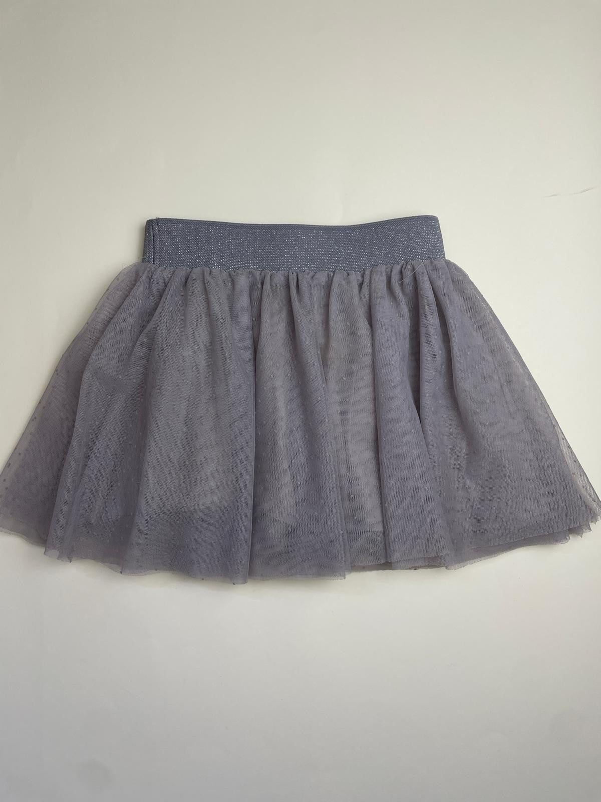 Gonna in Tulle Grigio con Glitter 