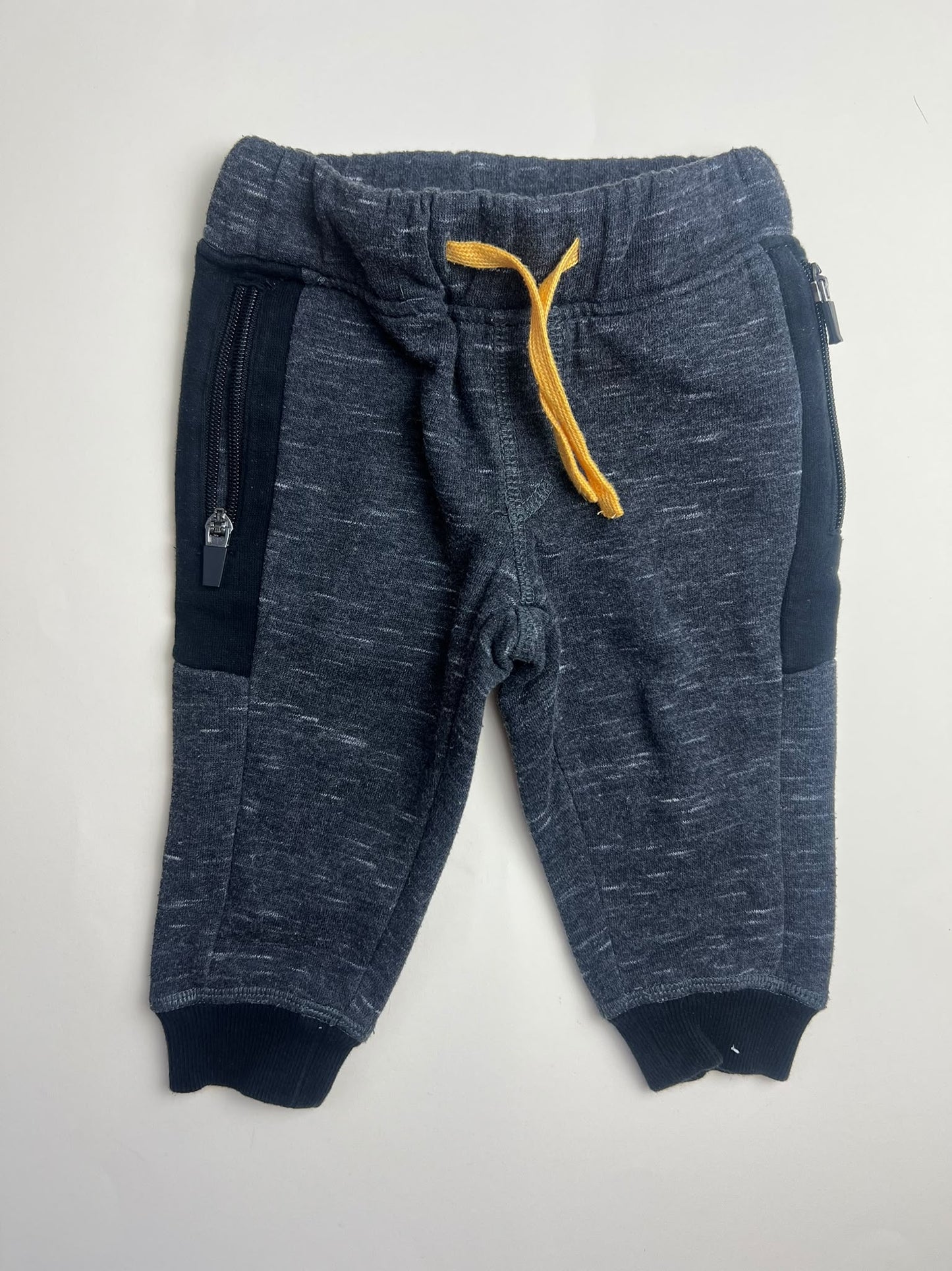 Pantaloni in felpa garzata (invernale) per bambini grigio scuro con cerniere