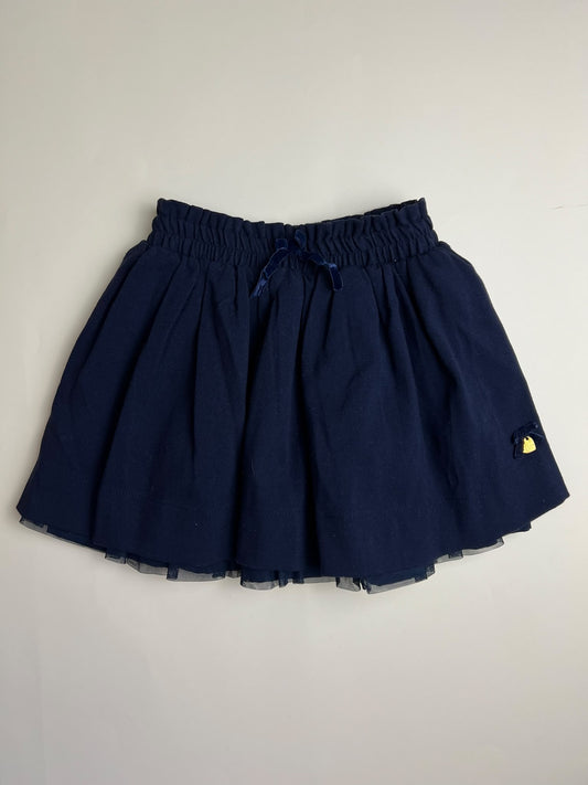Gonna Bambina Blu Navy con Fiocco e Campanella