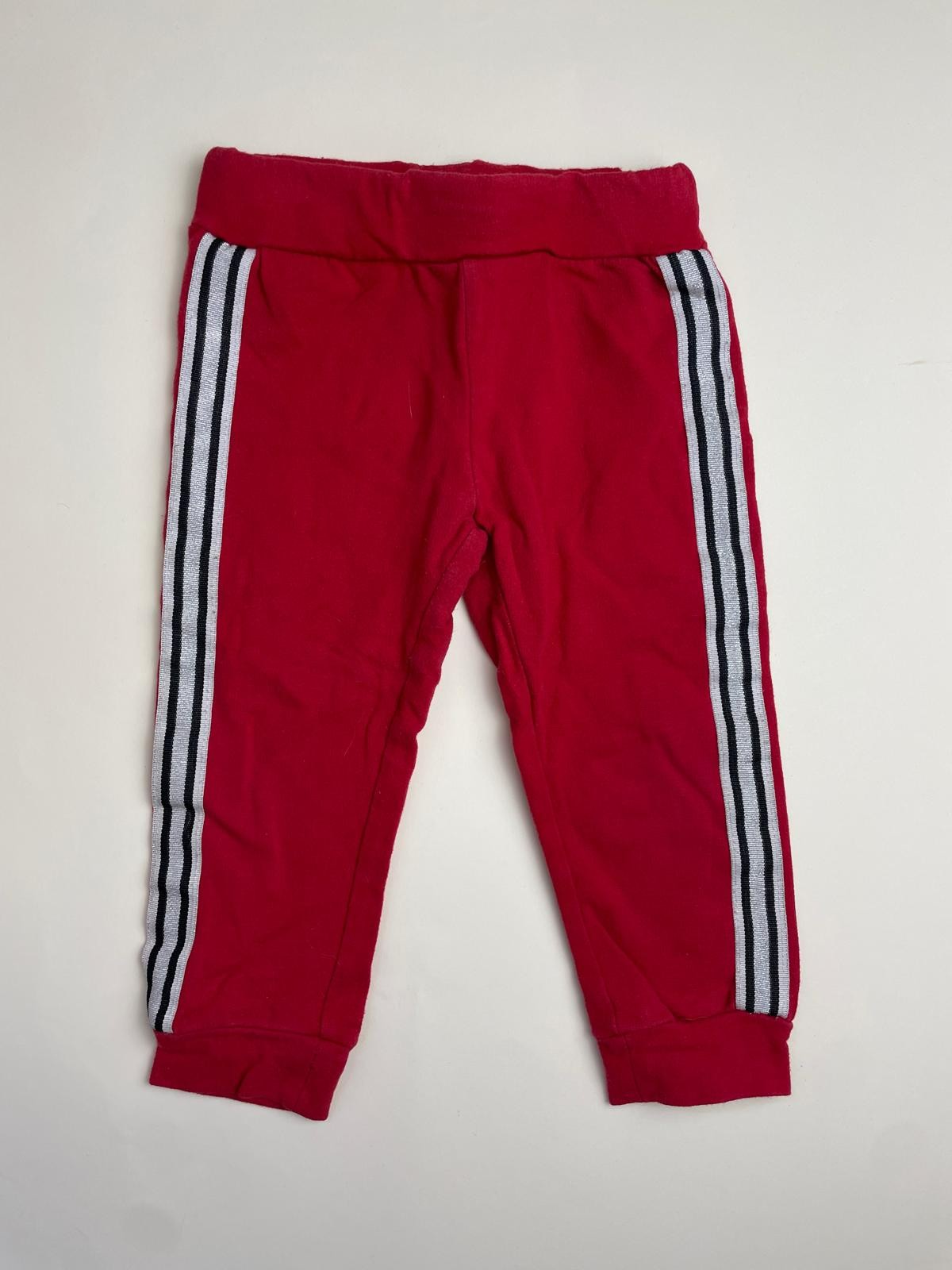 Pantaloni in felpa rossi con strisce laterali
