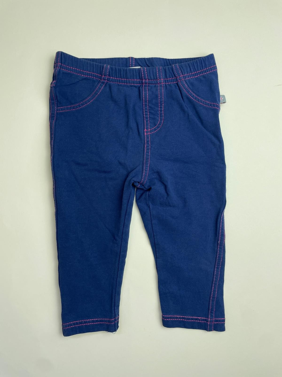 Leggings Bambino/a Blu Scuro con Cuciture Rosa