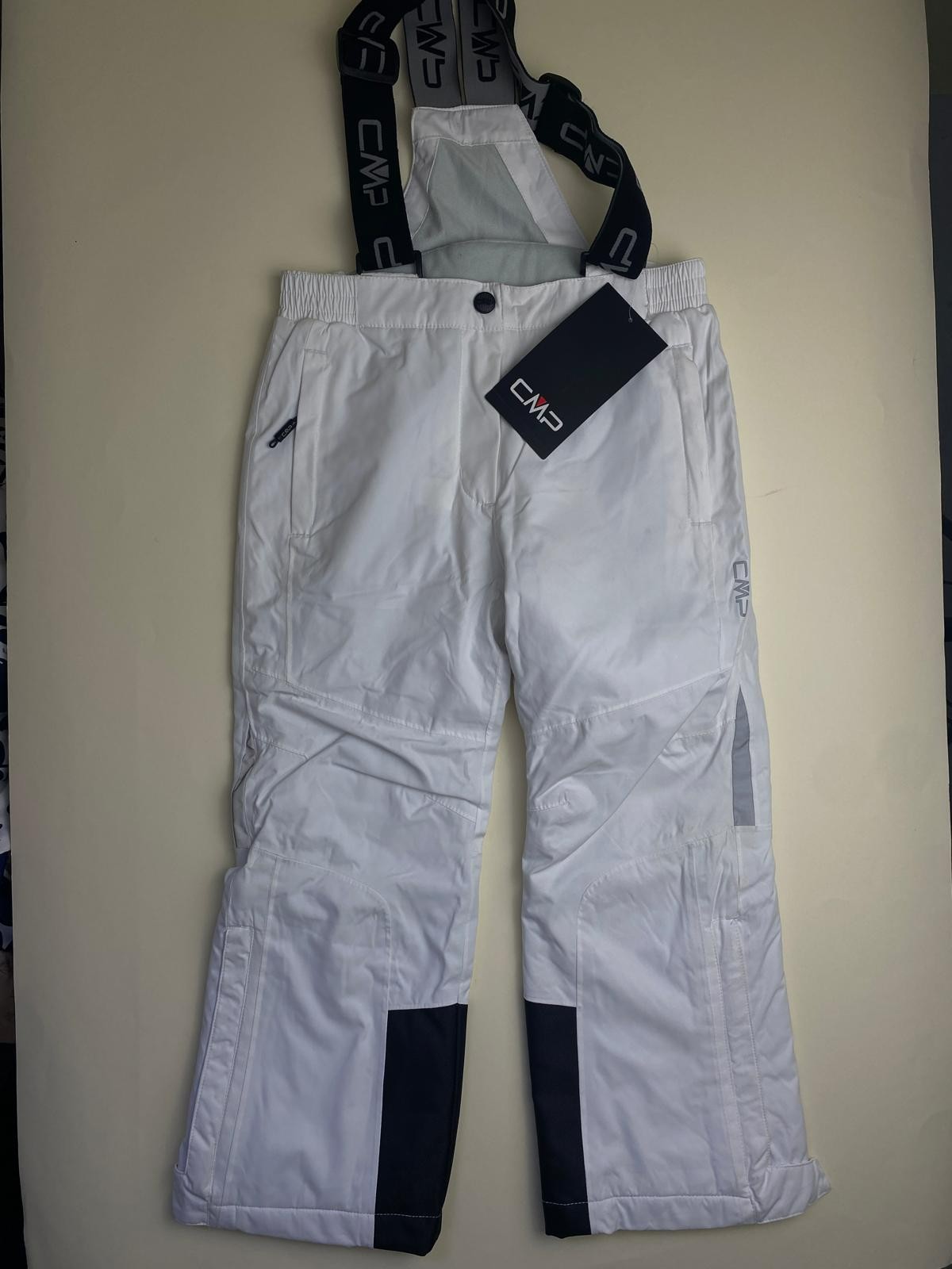 Pantaloni da sci CMP bianchi con bretelle - difetto