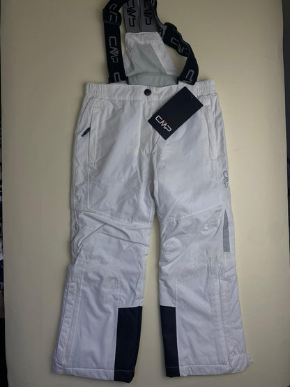 Pantaloni da sci CMP bianchi con bretelle - difetto
