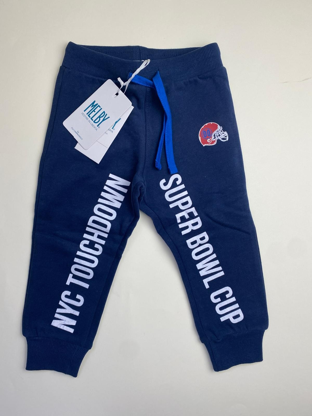 Pantaloni  Melby Blu Stampa Football Americano