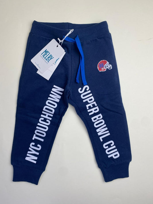 Pantaloni  Melby Blu Stampa Football Americano