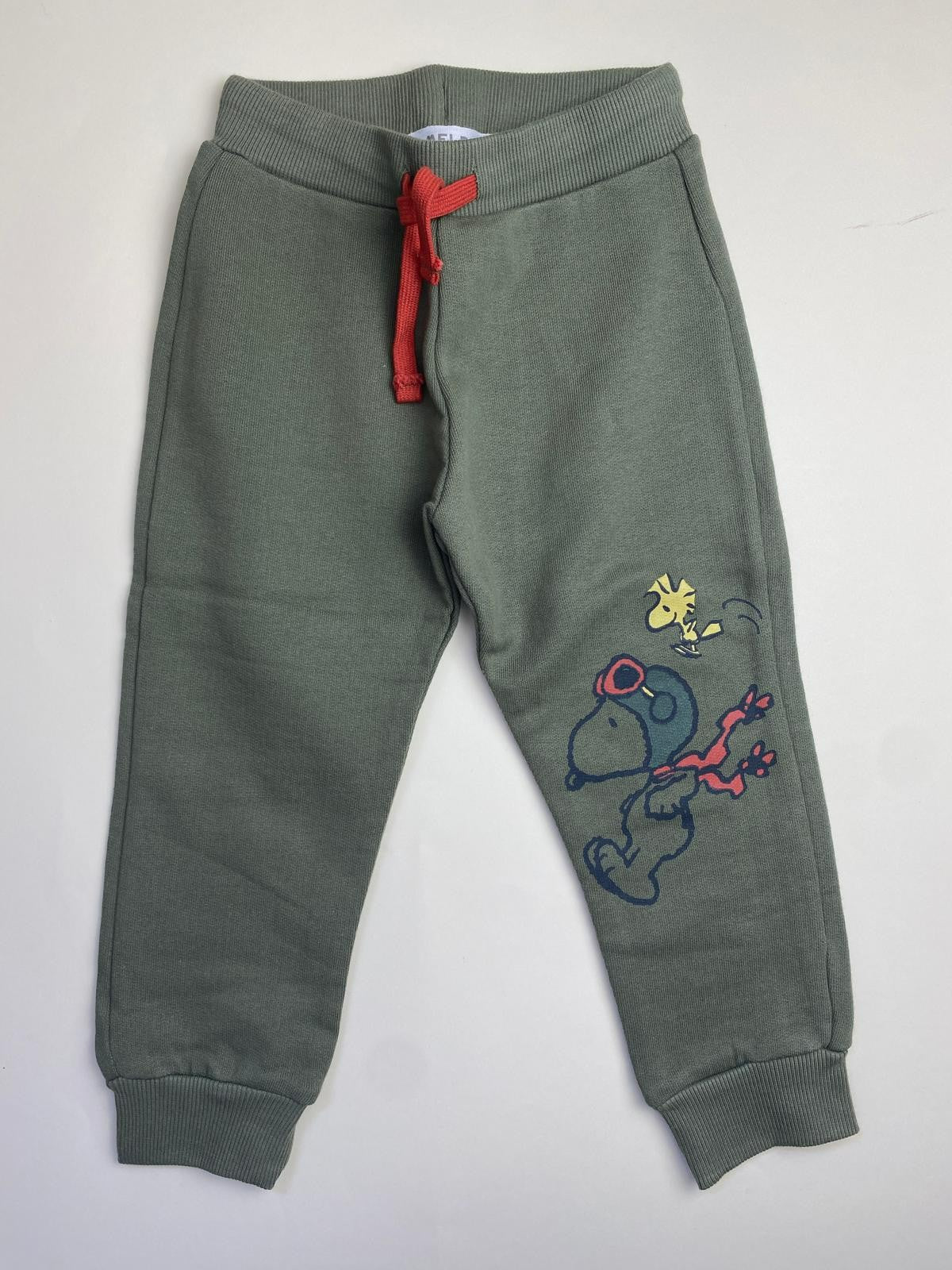 Pantaloni in felpa Snoopy Verde Oliva