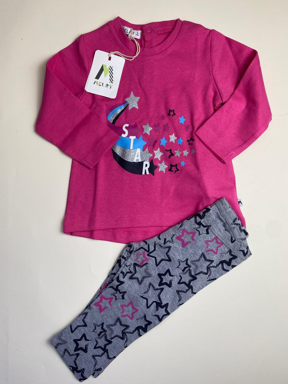 Completo Bambina Maglia Maniche Lunghe e Leggings Stelle