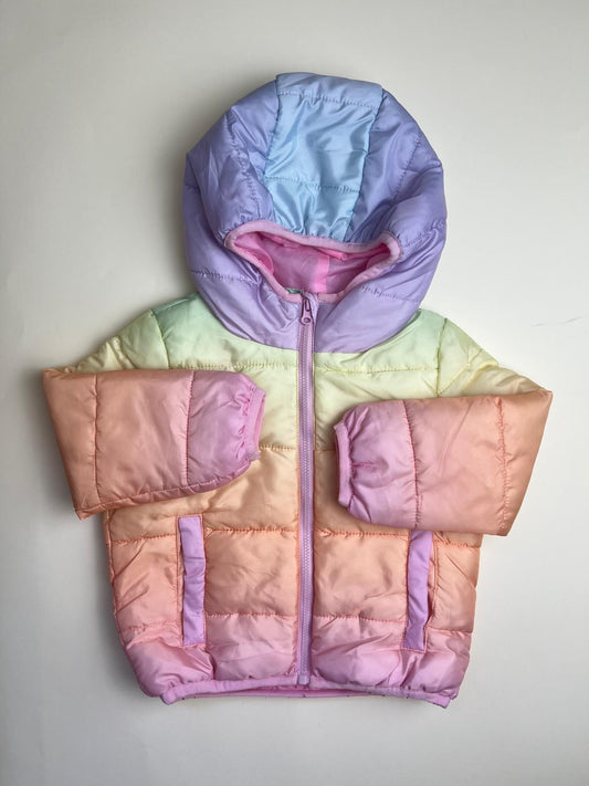 Piumino Bambina con Cappuccio Colori Pastello
