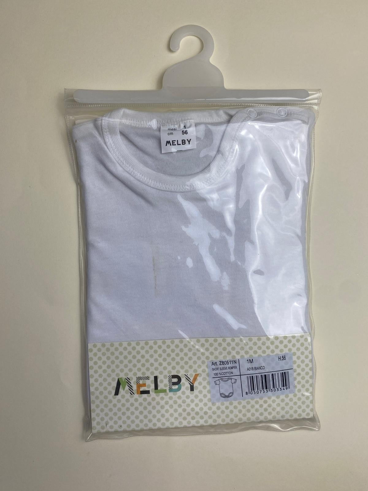 Body neonato Melby manica corta bianco