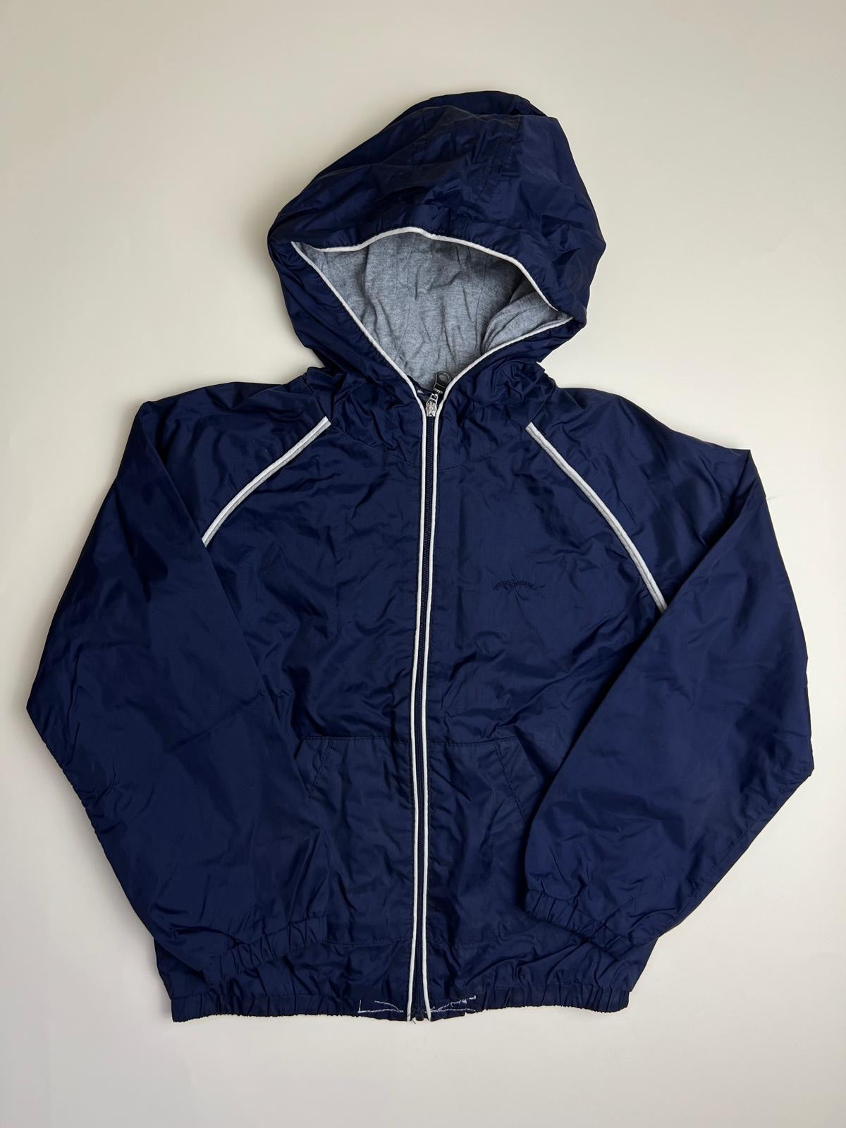 Giacca a vento con cappuccio blu navy