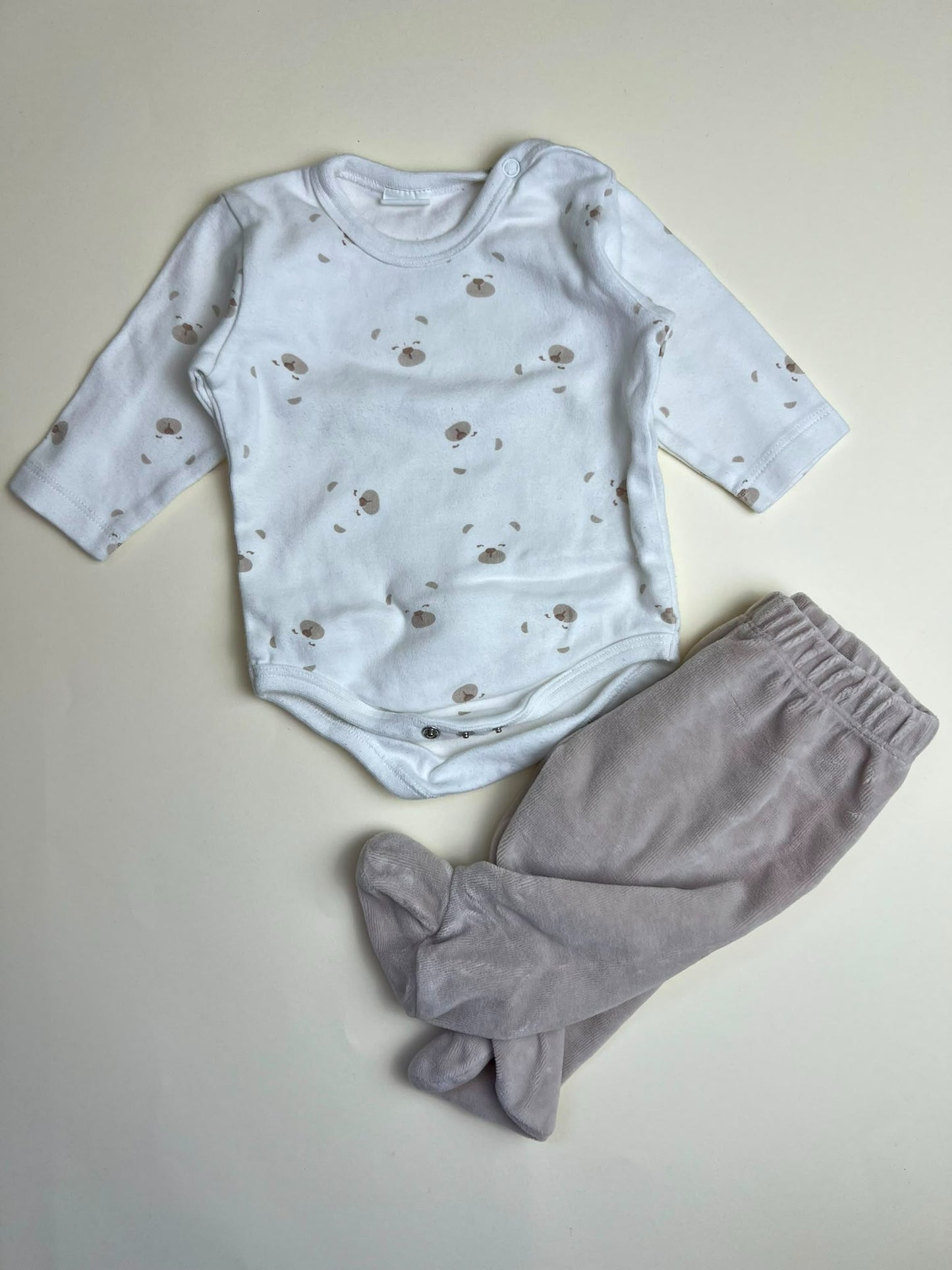 Set Body e Pantalone con Piedini per Neonato Orsetti