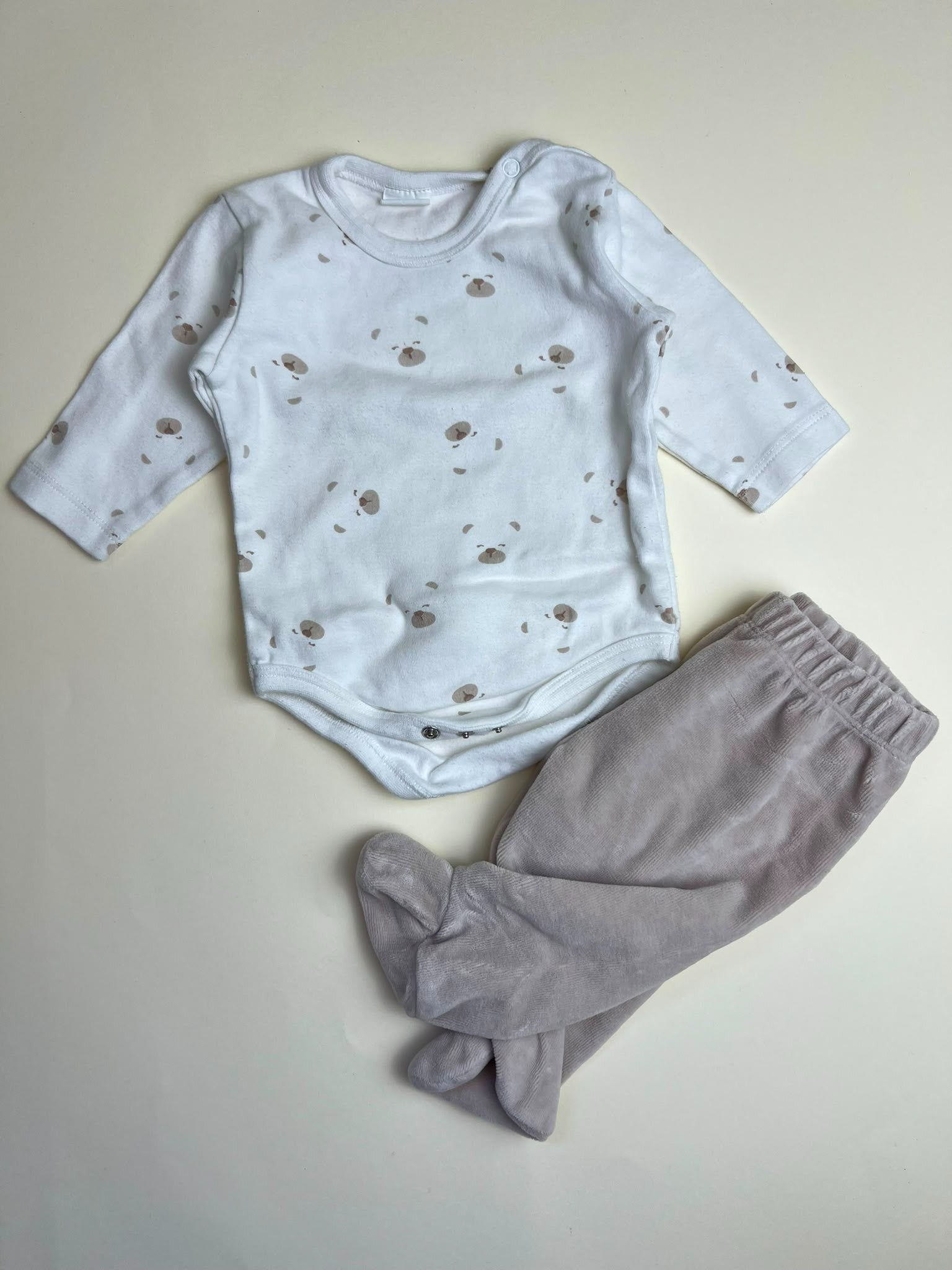 Set Body e Pantalone con Piedini per Neonato Orsetti