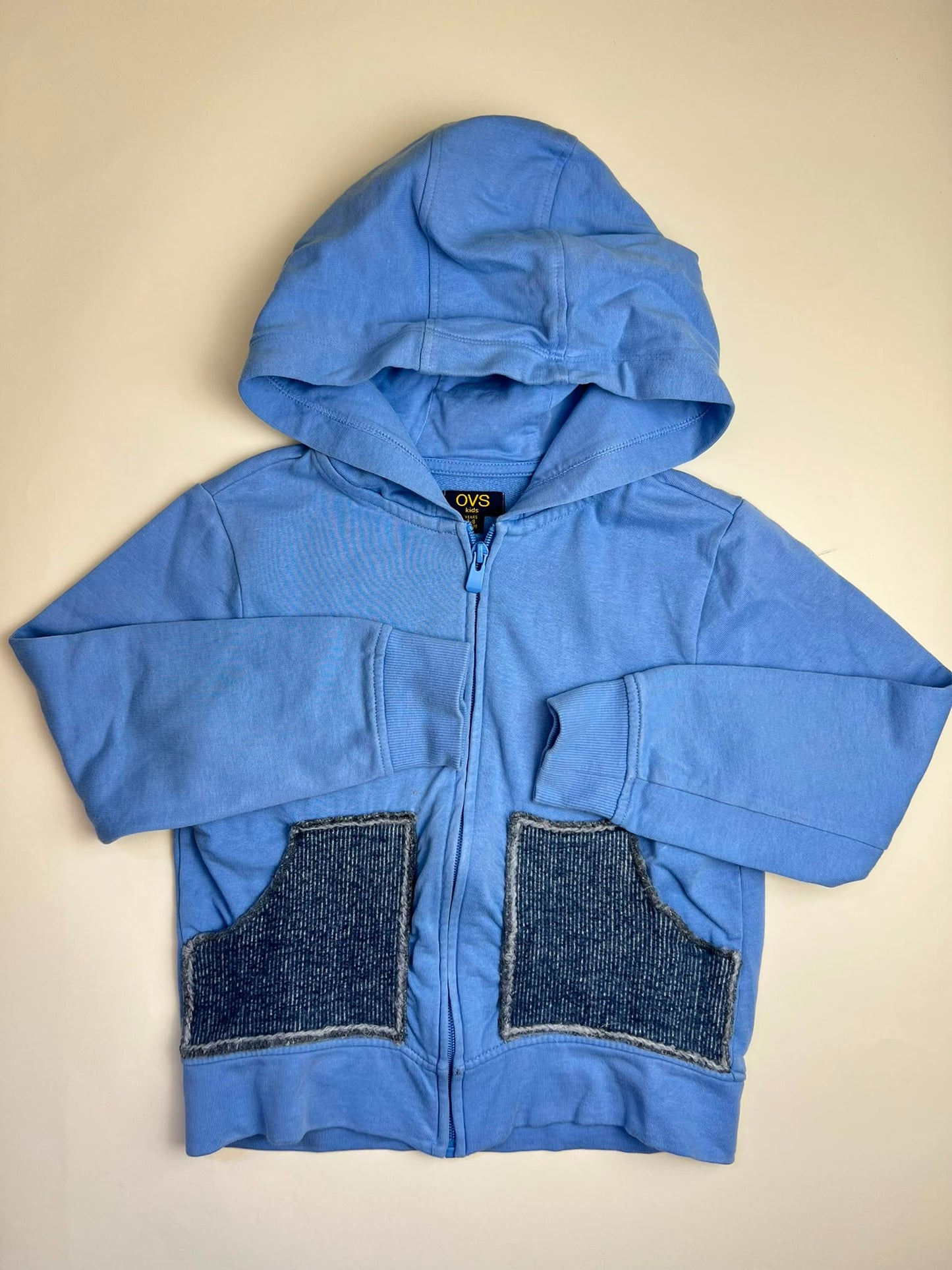 Felpa con cappuccio OVS blu con cerniera e tasche