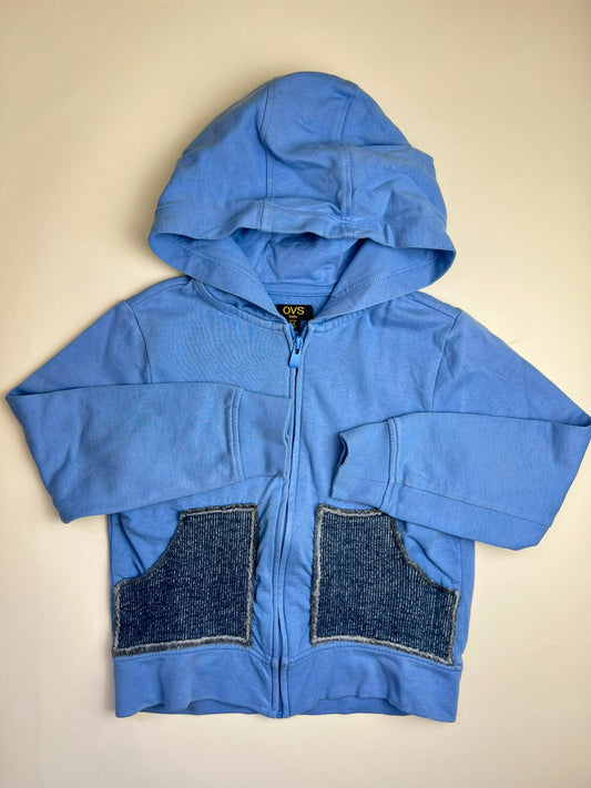 Felpa con cappuccio OVS blu con cerniera e tasche