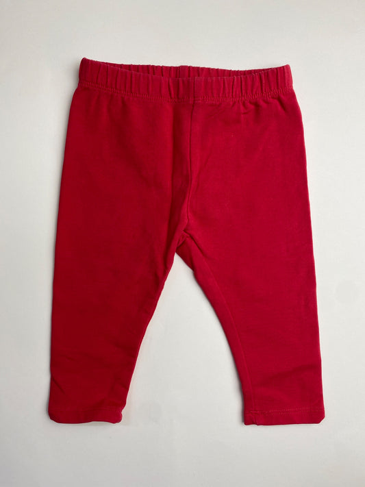 Leggings rossi a costine per neonato/bambino