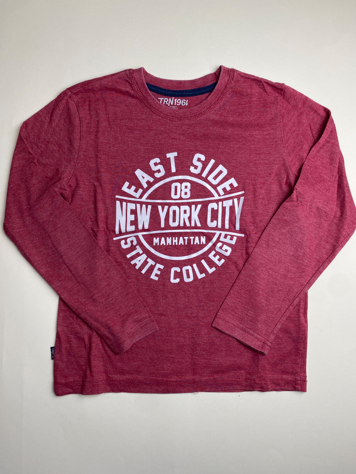 Maglietta a maniche lunghe rossa con stampa New York City