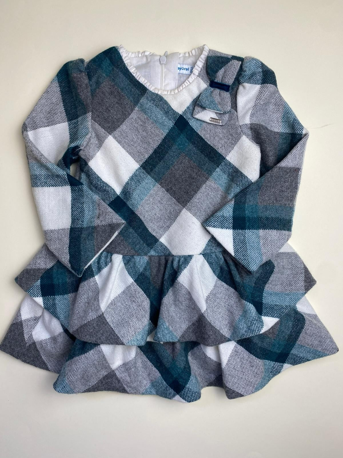 Vestito bambina a quadri con balze