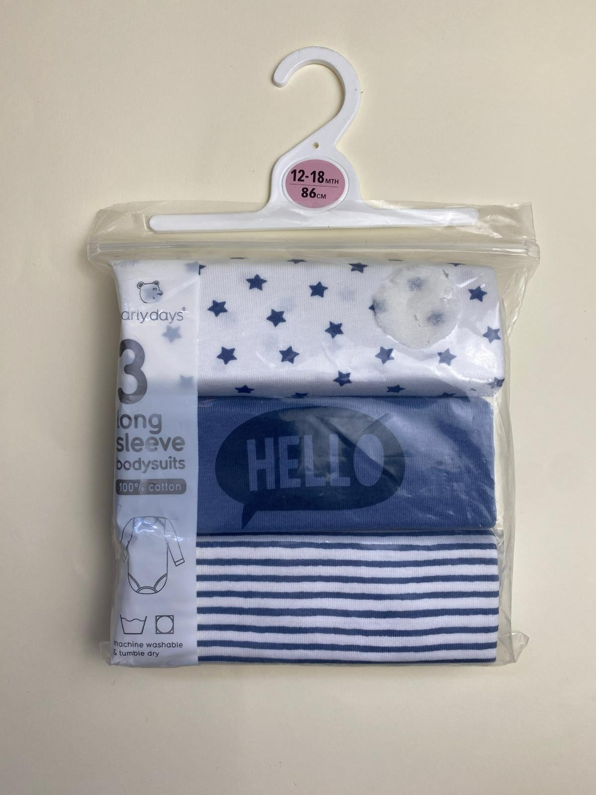 Set 3 body neonato manica lunga