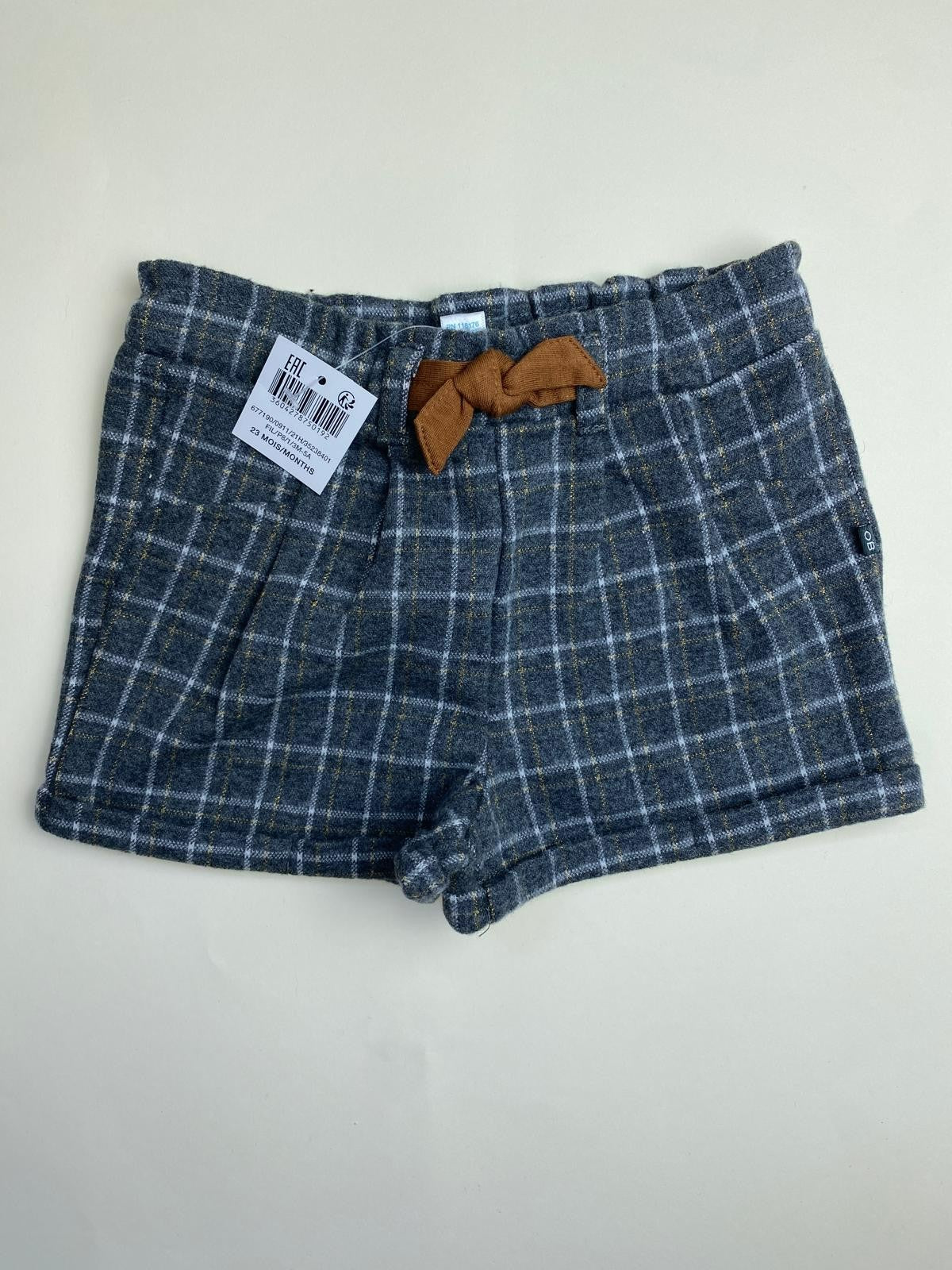Shorts a quadri  con fiocco