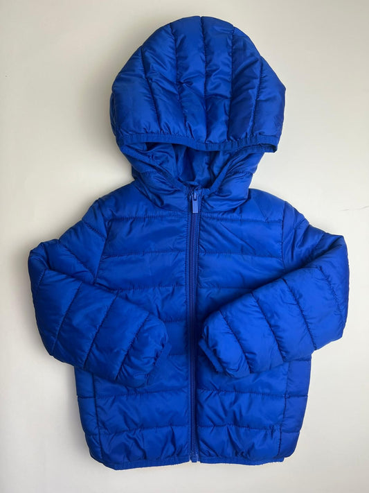 Piumino leggero blu per bambino con cappuccio