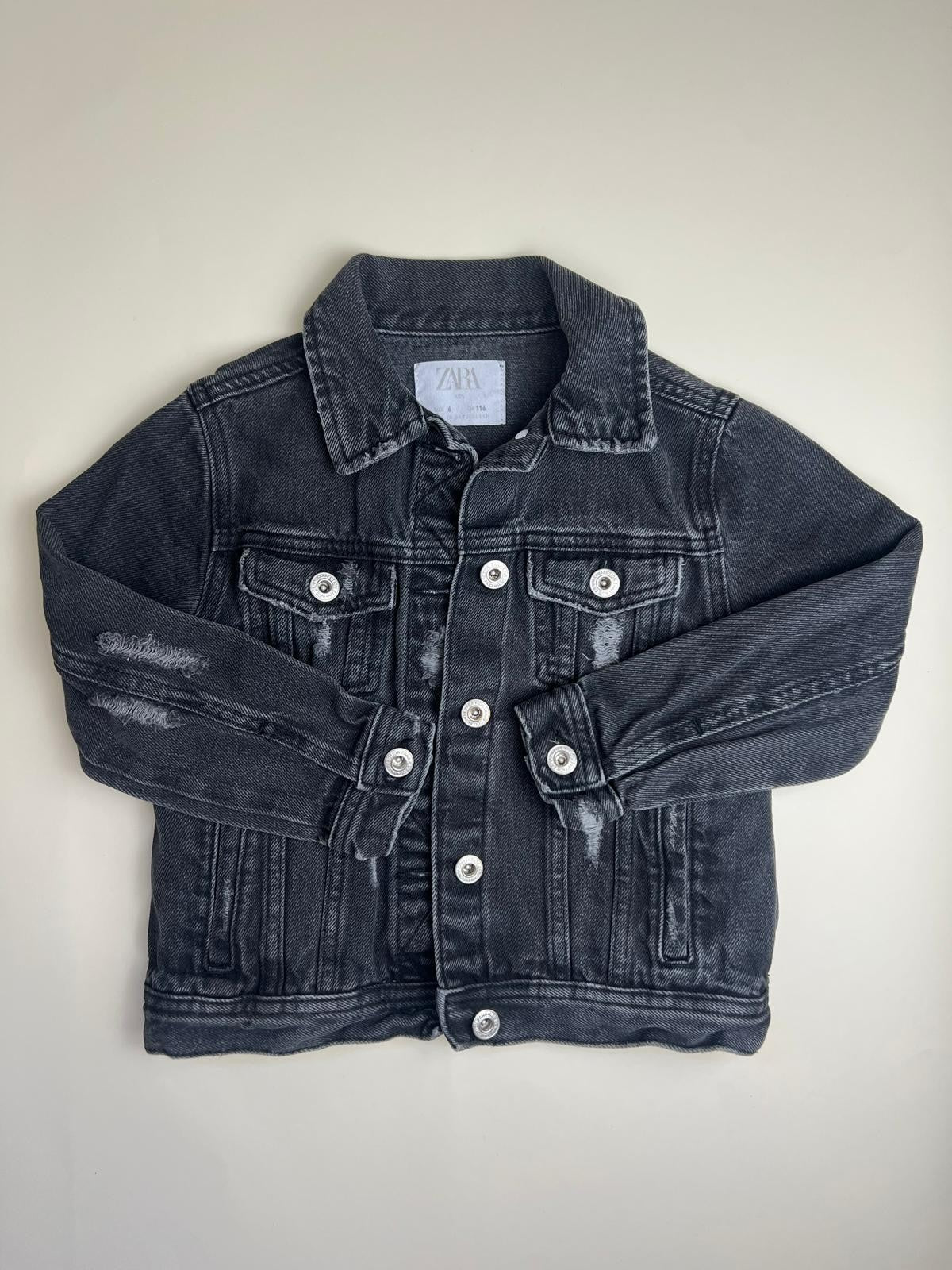 Giacca di jeans nera distressed per bambini