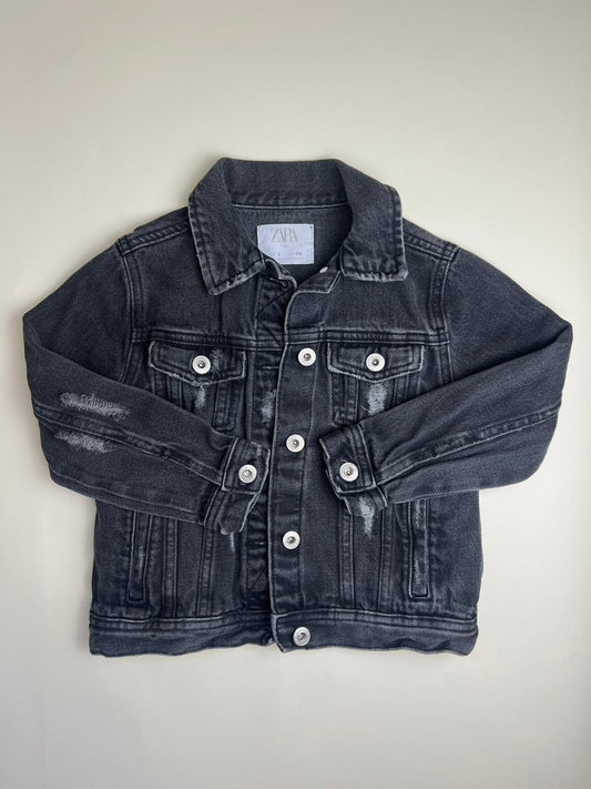 Giacca di jeans nera distressed per bambini