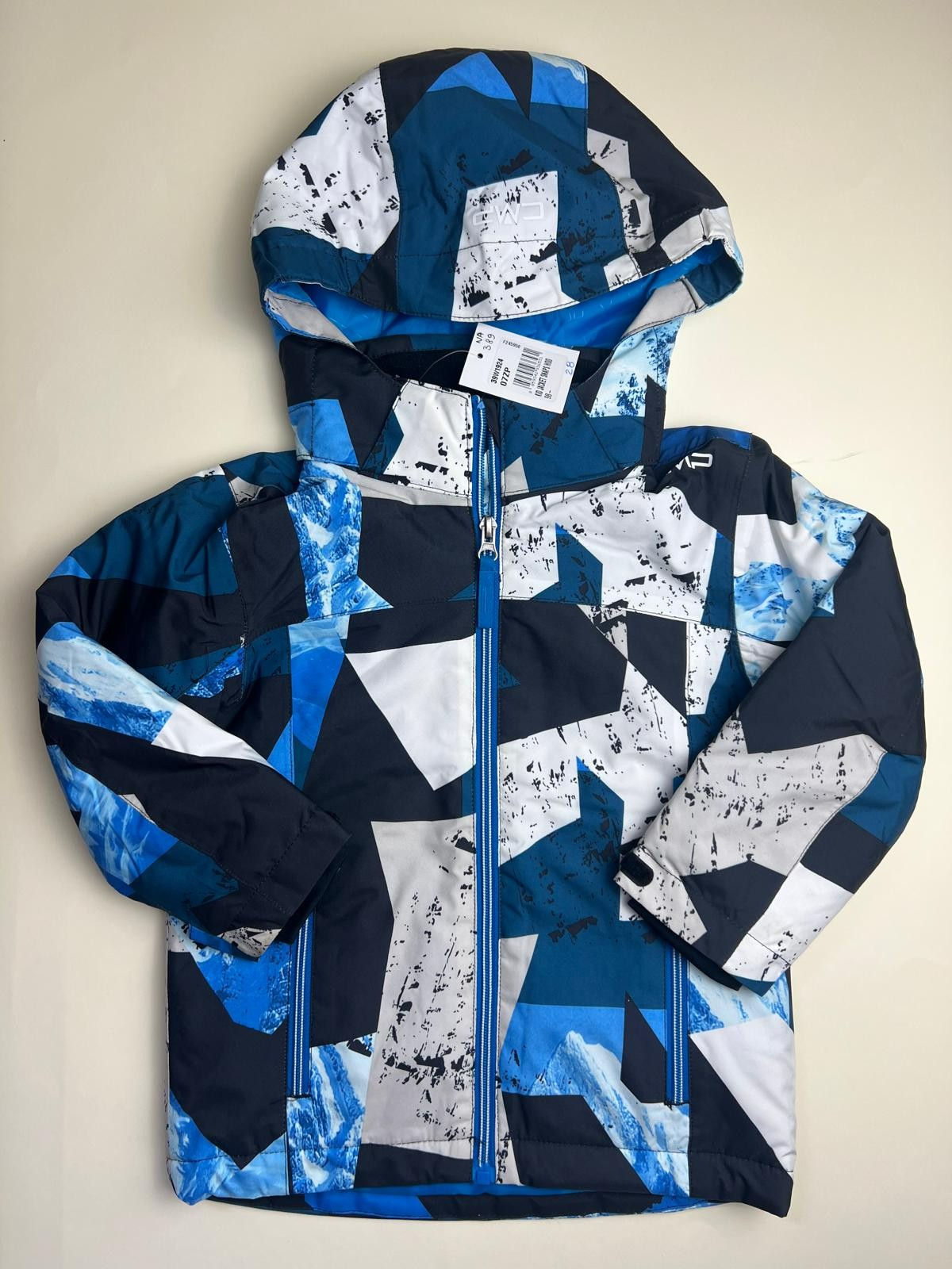 Giacca da sci CMP  con cappuccio e fantasia geometrica -piccole macchie lavabili