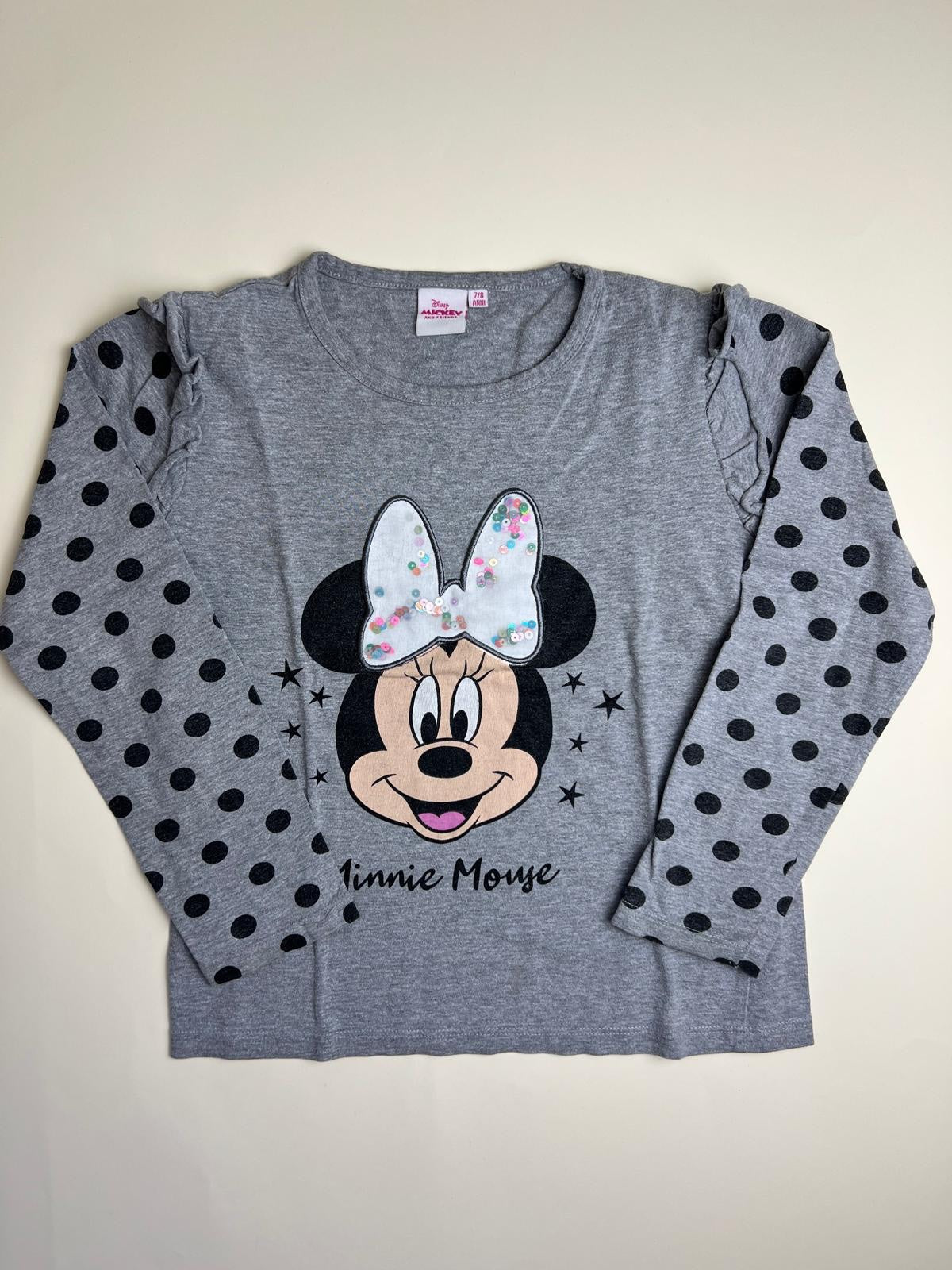 Maglietta Bambina Minnie Mouse Maniche Lunghe Pois