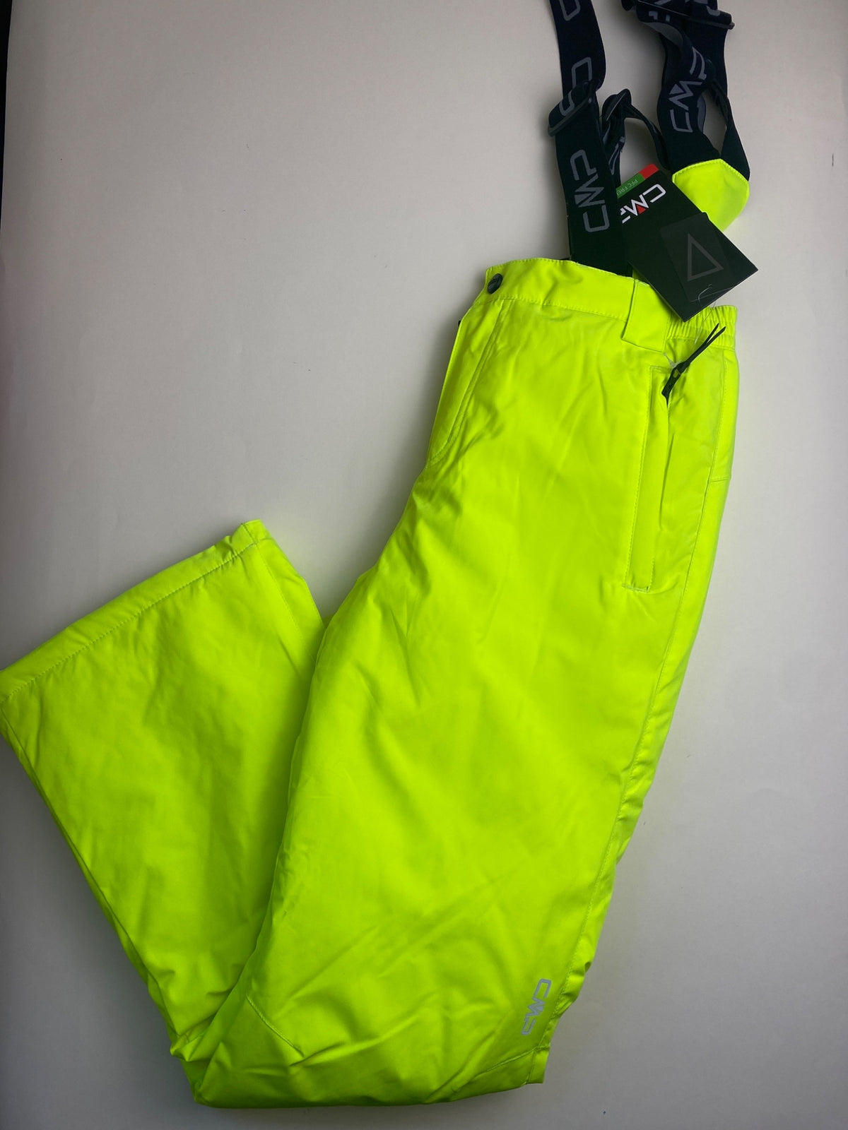 Pantaloni da Sci CMP Giallo Fluo con Bretelle - reso ricondizionato possibili piccoli difetti