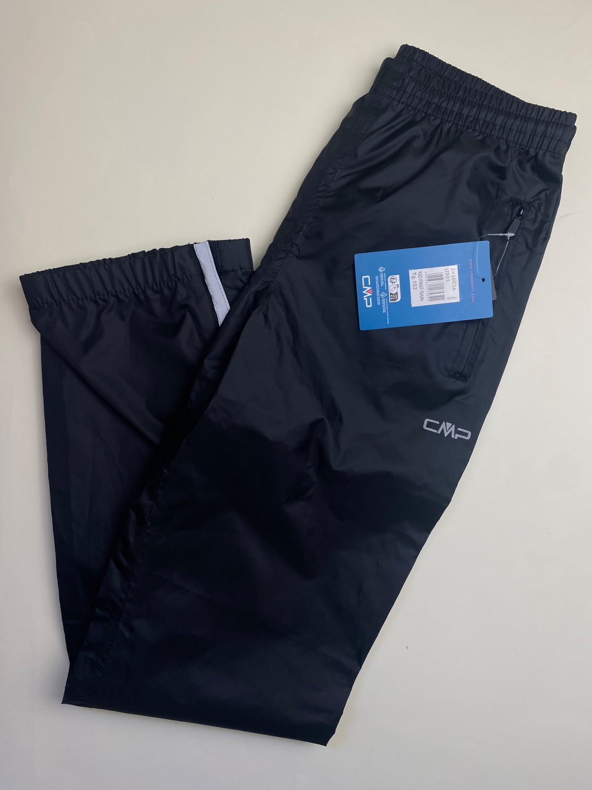 Pantaloni Antipioggia CMP Neri con Banda Riflettente - difetto di produzione 