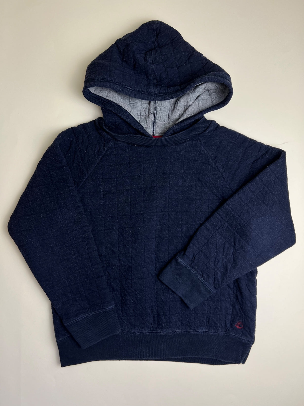 Felpa con cappuccio trapuntata blu navy