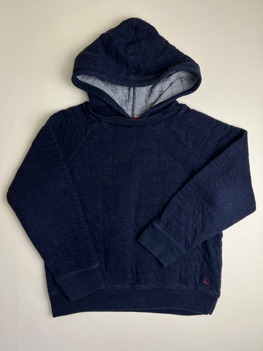 Felpa con cappuccio trapuntata blu navy