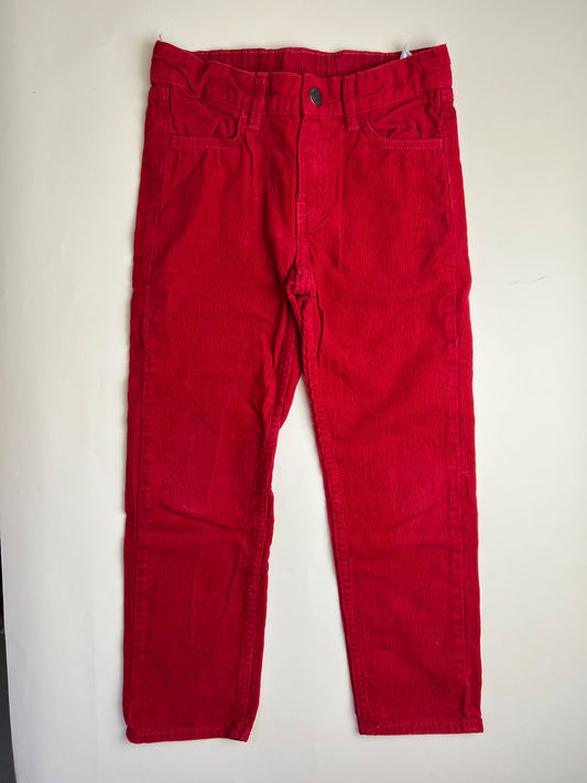 Pantaloni in velluto a coste rossi